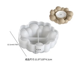 Molde silicona porta vela burbujas 